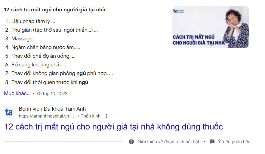 Snippet dạng liệt kê