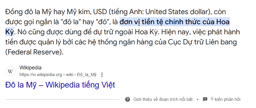 Snippet dạng văn bản