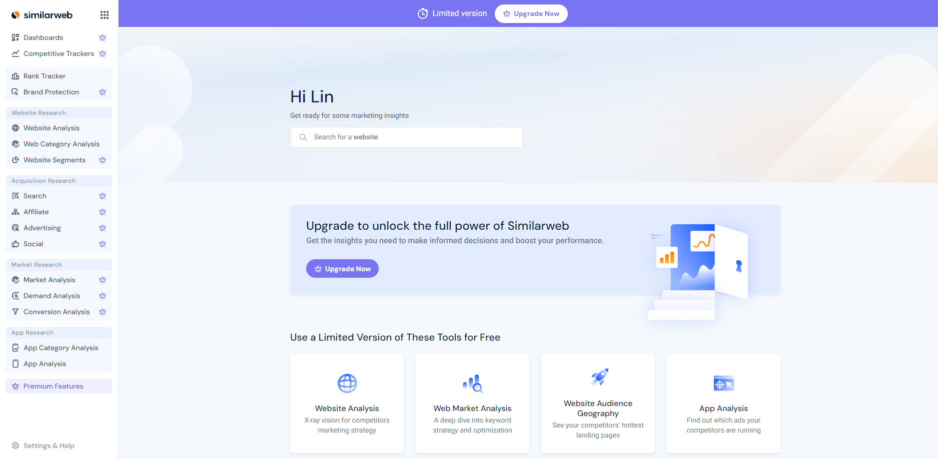 Hướng dẫn đăng ký công cụ Similarweb