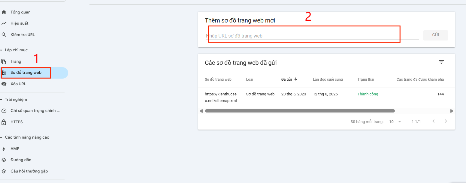 Gửi sơ đồ sitemap