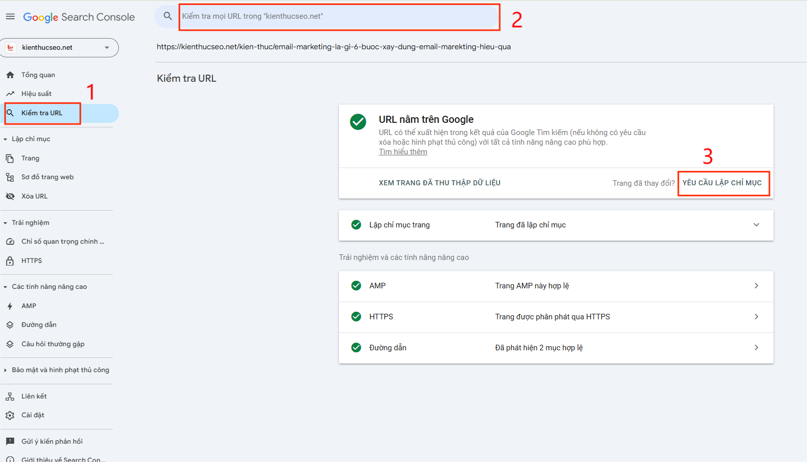 Sử dụng Google Search Console