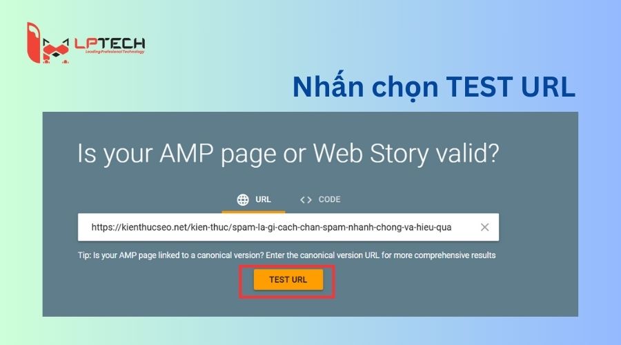 Nhấn chọn “Test URL” và chờ kết quả