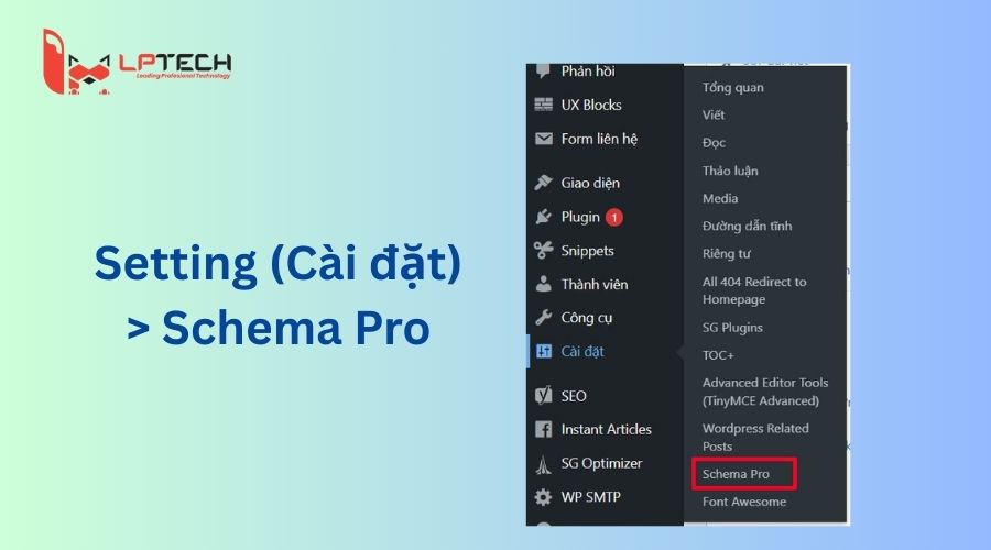 Chọn mục Schema Pro