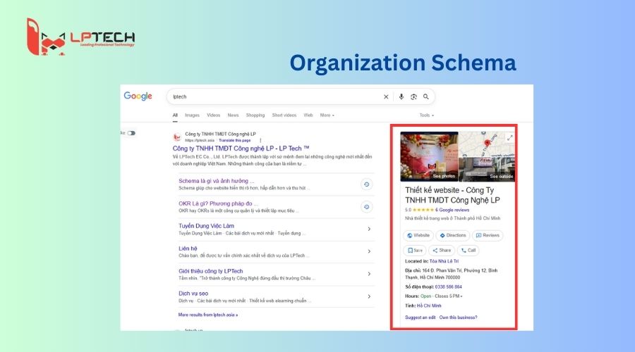 Organization Schema giúp tăng uy tín thương hiệu