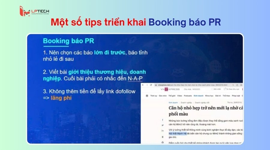 Triển khai booking báo PR
