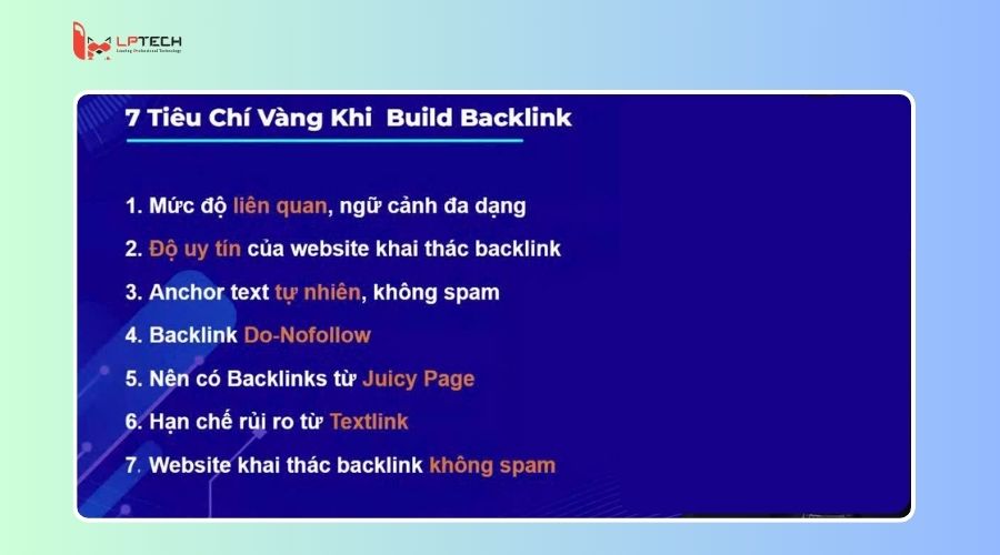 7 tiêu chi đi link build chất lượng