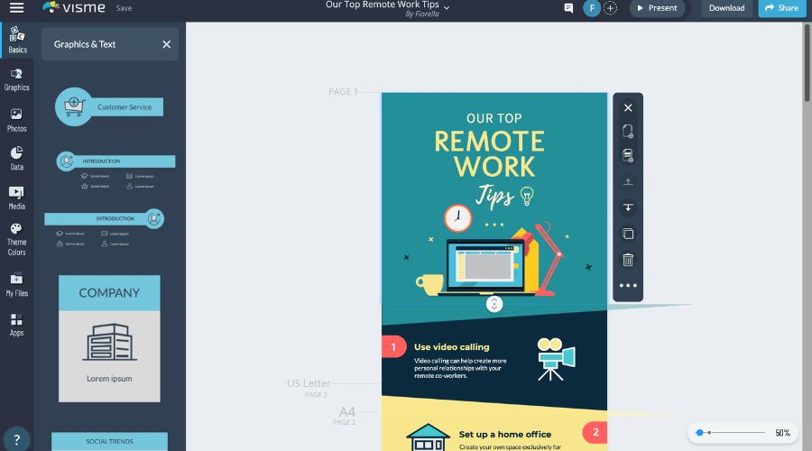 Visme - Thiết kế infographic tương tác