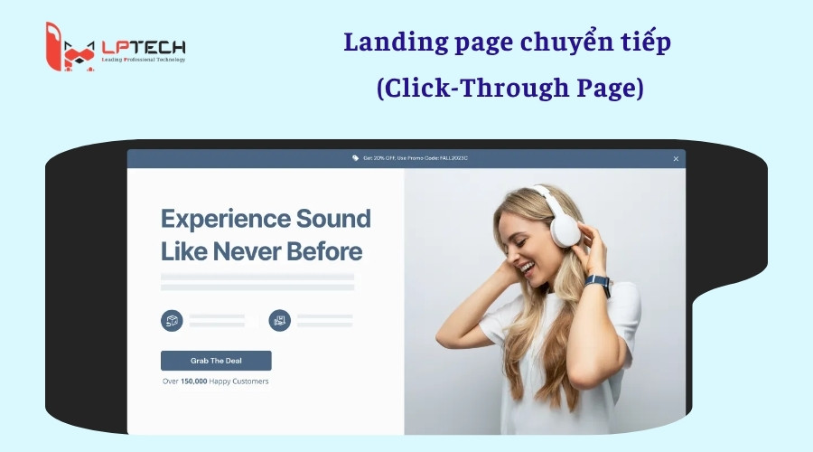Landing page chuyển tiếp (Click-Through Page)