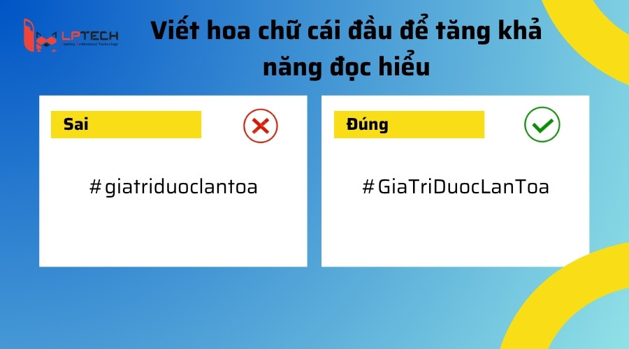 Viết hoa chữ cái đầu để tăng khả năng đọc hiểu