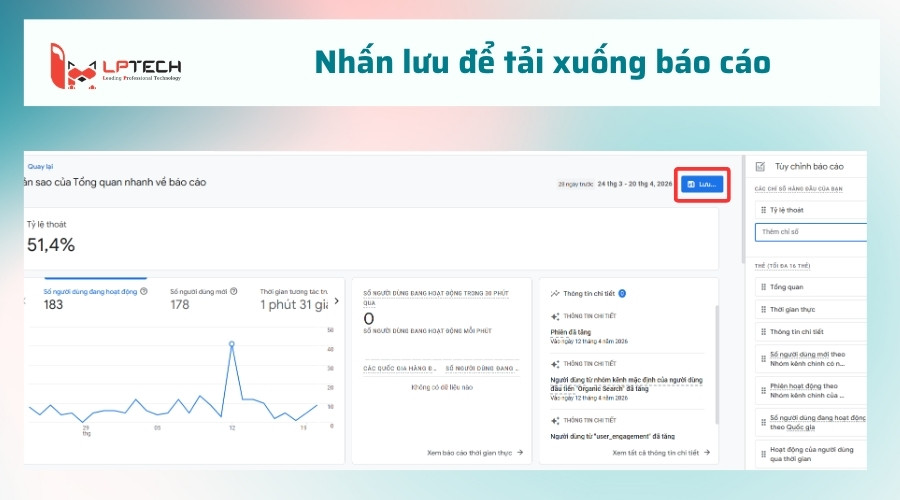 Nhấn lưu để tải xuống báo cáo
