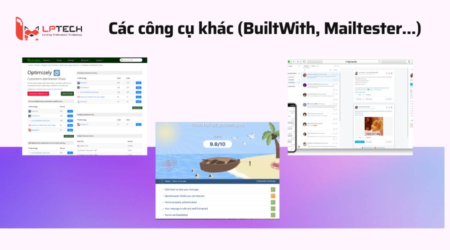 Các công cụ khác (BuiltWith, Mailtester...)