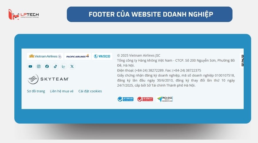 Footer của website doanh nghiệp
